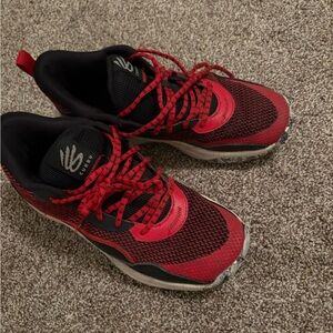 Under Armour Red and Black Sports Sneakers